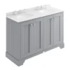 Bayswater Plummett Grey 1200mm 4 Door Vanity Unit & 3TH White Marble Double Bowl Basin Top 2 Bayswater Plummett Grey 1200mm 4 Door Vanity Unit & 3TH White Marble Double Bowl Basin Top -Modern Bathroom Shop bayf107bayc237 l