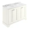 Bayswater Pointing White 1200mm 4 Door Vanity Unit & 3TH White Marble Double Bowl Basin Top 1 Bayswater Pointing White 1200mm 4 Door Vanity Unit & 3TH White Marble Double Bowl Basin Top -Modern Bathroom Shop bayf109bayc237 l