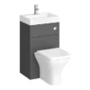 Brooklyn 500mm Gloss Grey 2-In-1 Combined Wash Basin & Toilet -Modern Bathroom Shop bcomgg detail4