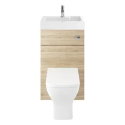 Brooklyn 500mm Natural Oak 2-In-1 Combined Wash Basin & Toilet -Modern Bathroom Shop bcomoak detail1