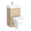 Brooklyn 500mm Natural Oak 2-In-1 Combined Wash Basin & Toilet -Modern Bathroom Shop bcomoak detail2