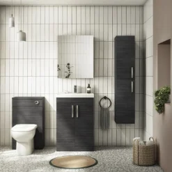 Brooklyn 600mm Black Vanity Unit - Floor Standing 2 Door Unit