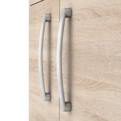 Brooklyn Floor Standing Countertop Vanity Unit - Natural Oak - 605mm With Chrome Handles -Modern Bathroom Shop bfs6wto d1