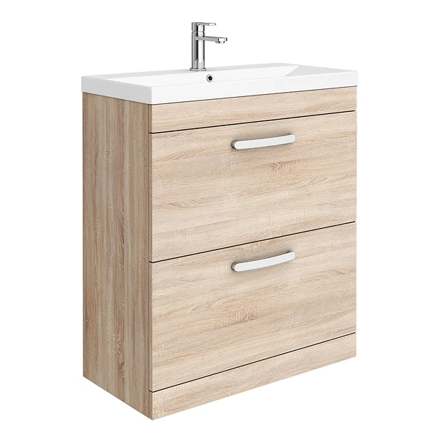 Brooklyn 800 Natural Oak Floor Standing Vanity Unit With Thin-Edge Basin 4 Brooklyn 800 Natural Oak Floor Standing Vanity Unit With Thin-Edge Basin - Image 2