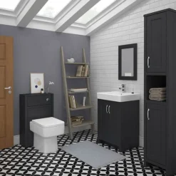 Chatsworth 500mm Traditional Graphite Toilet Unit Only -Modern Bathroom Shop blkdanwc nd2