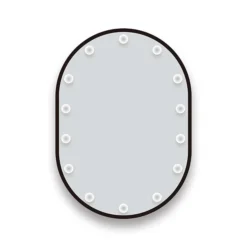 Arezzo Bulb 500 X 700mm Capsule Matt Black LED Illuminated Mirror With Motion Sensor + Anti-Fog 10 Arezzo Bulb 500 X 700mm Capsule Matt Black LED Illuminated Mirror With Motion Sensor + Anti-Fog -Modern Bathroom Shop bm100 d1