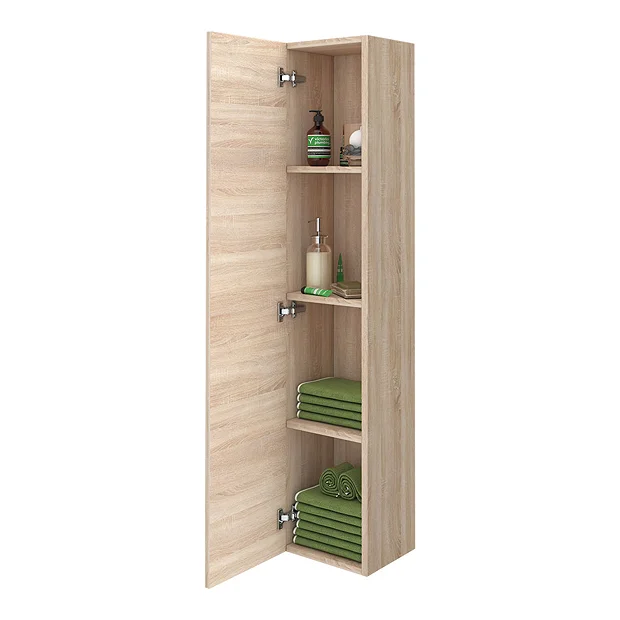 Brooklyn Natural Oak Wall Hung 1 Door Tall Storage Cabinet 3 Brooklyn Natural Oak Wall Hung 1 Door Tall Storage Cabinet
