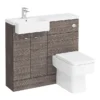 Brooklyn 1000 Grey Avola Semi-Recessed Combination Unit (Square Basin, Vanity + WC Unit) 1 Brooklyn 1000 Grey Avola Semi-Recessed Combination Unit (Square Basin, Vanity + WC Unit) -Modern Bathroom Shop bs54lr n d1