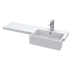 Brooklyn 1000 Grey Avola Semi-Recessed Combination Unit (Square Basin, Vanity + WC Unit) -Modern Bathroom Shop bs54lrd1