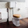 Burlington Low Level WC - 44cm Slimline Cistern - Button Flush -Modern Bathroom Shop burlingtonlowlevelwc44cmslimlinecisternbuttonflushd1