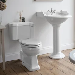Burlington Close Coupled Traditional Toilet - Ceramic Lever Flush -Modern Bathroom Shop burp5c1 d2