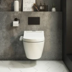 Bianco Wall Hung Smart Toilet With Bidet Wash Function, Heated Seat + Dryer -Modern Bathroom Shop bwh43tsb n detail1
