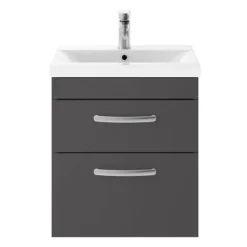 Brooklyn 500mm Gloss Grey 2 Drawer Wall Hung Vanity Unit 9 Brooklyn 500mm Gloss Grey 2 Drawer Wall Hung Vanity Unit -Modern Bathroom Shop bwh5gg2d d2