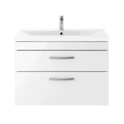 Brooklyn 800mm Gloss White 2 Drawer Wall Hung Vanity Unit