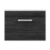 Brooklyn Wall Hung Countertop Vanity Unit - Black - 600mm With White Worktop & Chrome Handle -Modern Bathroom Shop bwhb6wwd4