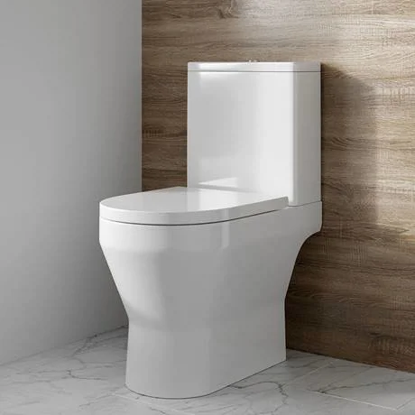 Britton Curve2 Rimless Close Coupled Open Back Toilet With Matt Black Flush Button + Soft Close Seat 8 Britton Curve2 Rimless Close Coupled Open Back Toilet With Matt Black Flush Button + Soft Close Seat - Image 6
