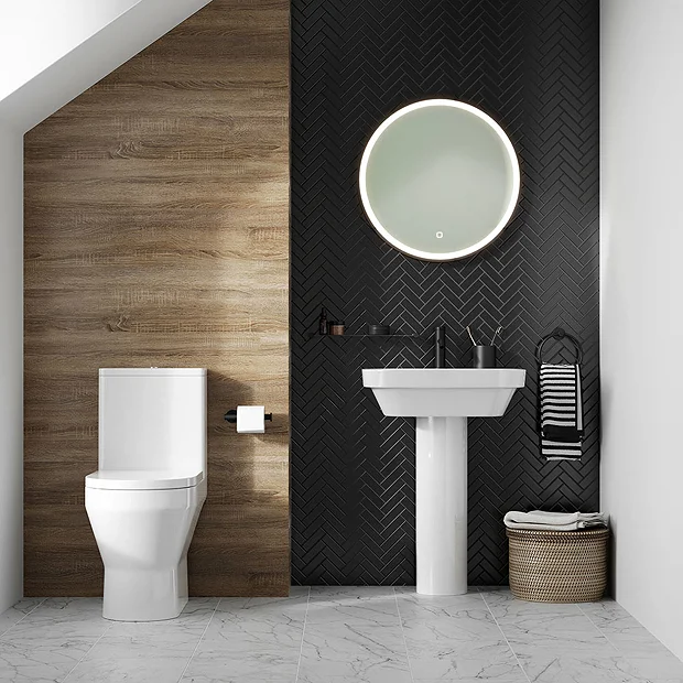 Britton Curve2 Rimless Close Coupled Back To Wall Toilet With Matt Black Flush Button + Soft Close Seat 6 Britton Curve2 Rimless Close Coupled Back To Wall Toilet With Matt Black Flush Button + Soft Close Seat - Image 4