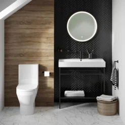 Britton Curve2 Rimless Close Coupled Open Back Toilet With Matt Black Flush Button + Soft Close Seat 12 Britton Curve2 Rimless Close Coupled Open Back Toilet With Matt Black Flush Button + Soft Close Seat -Modern Bathroom Shop c2ccwc d3 1