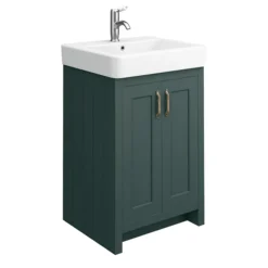Chatsworth Traditional Green Sink Vanity Unit + Toilet Package -Modern Bathroom Shop c560wcgrn d1