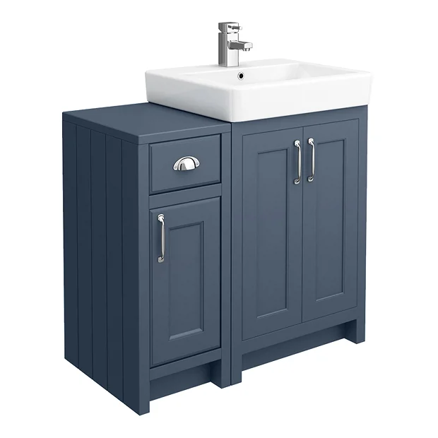 Chatsworth Traditional Blue 560mm Vanity Sink + 300mm Cupboard Unit 4 Chatsworth Traditional Blue 560mm Vanity Sink + 300mm Cupboard Unit - Image 2
