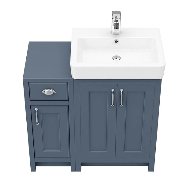 Chatsworth Traditional Blue 560mm Vanity Sink + 300mm Cupboard Unit 3 Chatsworth Traditional Blue 560mm Vanity Sink + 300mm Cupboard Unit
