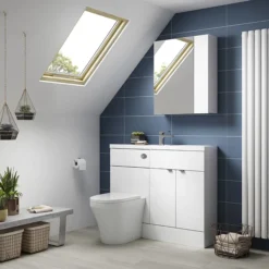 Hudson Reed 1100mm Gloss White Compact Combination Unit (600 Vanity + 500 WC Unit) 10 Hudson Reed 1100mm Gloss White Compact Combination Unit (600 Vanity + 500 WC Unit) -Modern Bathroom Shop cbi101 d2