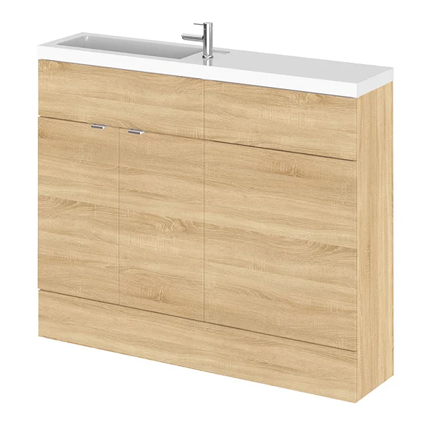 Hudson Reed 1100mm Natural Oak Compact Combination Unit (600 Vanity + 500 WC Unit) 4 Hudson Reed 1100mm Natural Oak Compact Combination Unit (600 Vanity + 500 WC Unit) - Image 2