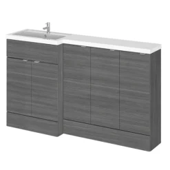 Hudson Reed Fusion 1500mm Grey Avola Combination Unit (600 Vanity + 300 Base Unit X 3) -Modern Bathroom Shop cbi517 n