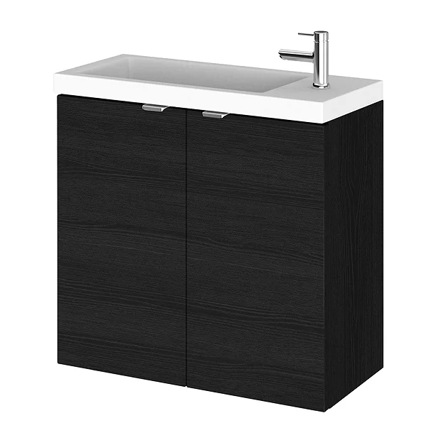Hudson Reed 600mm Hacienda Black Wall Hung Compact Unit & Basin 4 Hudson Reed 600mm Hacienda Black Wall Hung Compact Unit & Basin - Image 2