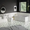 Cubo Modern Square BTW Close Coupled Toilet + Soft Close Seat -Modern Bathroom Shop cbtwcc detail01