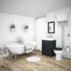Chatsworth High Level Traditional Toilet W. Graphite Seat & Black Flush Pull Handle -Modern Bathroom Shop chhlwcbfd5
