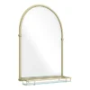 Chatsworth Traditional 700 X 490mm Arched Mirror With Glass Shelf - Brushed Brass 2 Chatsworth Traditional 700 X 490mm Arched Mirror With Glass Shelf - Brushed Brass -Modern Bathroom Shop chtbbms d4