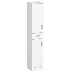 Cove White 350mm Gloss Tallboy Unit - Depth 300mm -Modern Bathroom Shop covewhite350x300mmglosstallboyunitnl
