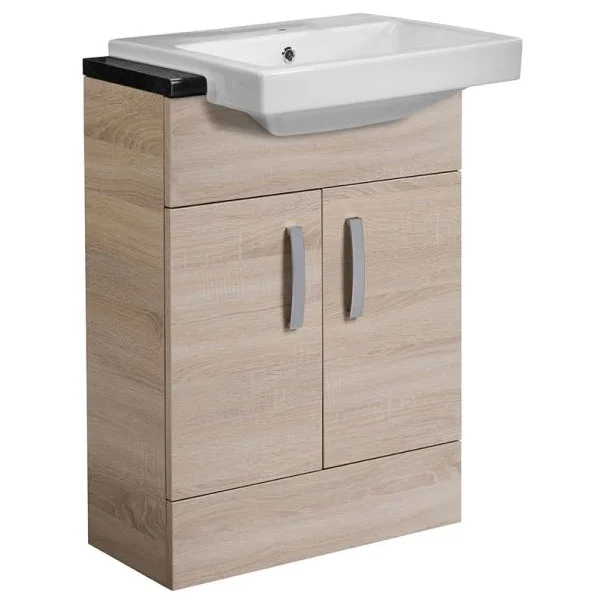 Tavistock Courier 600mm Semi-Countertop Unit & Basin - Oregon Oak 4 Tavistock Courier 600mm Semi-Countertop Unit & Basin - Oregon Oak - Image 2