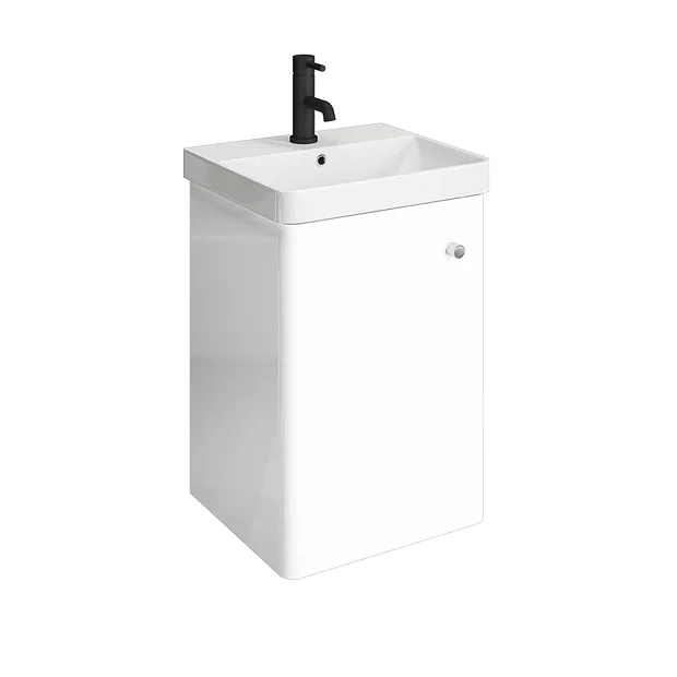 Cruze 400mm Curved Gloss White Wall Hung Vanity Unit 6 Cruze 400mm Curved Gloss White Wall Hung Vanity Unit - Image 4