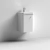 Cruze 400mm Curved Gloss White Wall Hung Vanity Unit -Modern Bathroom Shop crz4whvw d4