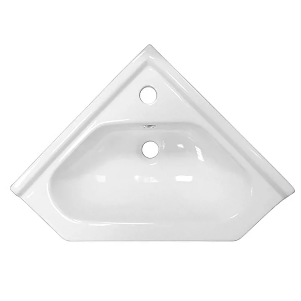 Nuie Floor Mounted Corner Vanity Unit - Gloss White - 555mm With Chrome Handle 3 Nuie Floor Mounted Corner Vanity Unit - Gloss White - 555mm With Chrome Handle