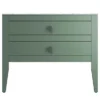 Crosswater Canvass Sage Green 900mm Double Drawer Unit With Carrara Marble Effect Worktop -Modern Bathroom Shop cv900wlsgr d2