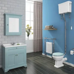 Old London Traditional Mirror Cabinet (650mm Wide - Duck Egg Blue) -Modern Bathroom Shop daf704 nd1