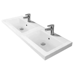 Brooklyn 1205mm Grey Mist Double Basin 4 Door Vanity Unit -Modern Bathroom Shop dbfs12gm d1