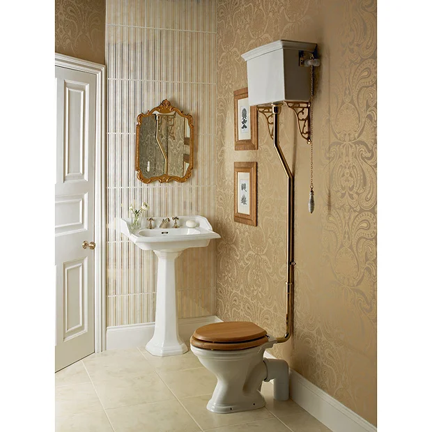 Heritage - Dorchester High-level WC & Gold Flush Pack 3 Heritage - Dorchester High-level WC & Gold Flush Pack