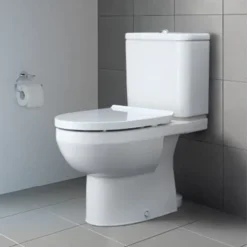 Duravit DuraStyle Basic HygieneGlaze Rimless Close Coupled Toilet (6/3 L Flush) + Seat -Modern Bathroom Shop dsbhcc43 d1