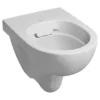 Twyford E100 Round Rimfree Wall Hung WC + Soft Close Seat -Modern Bathroom Shop e100rndwc6 d1
