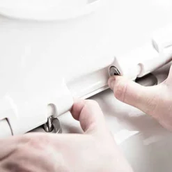 Twyford E100 Round Rimfree Wall Hung WC + Soft Close Seat -Modern Bathroom Shop e17857wh d3