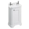 Burlington Freestanding Cloakroom Vanity Unit & Basin - Matt White -Modern Bathroom Shop fc11wb8 ln
