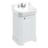 Burlington Edwardian 560mm Matt White Freestanding Cloakroom Vanity Unit & Basin -Modern Bathroom Shop fc12wb43th l