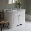 Burlington 134 4-Door Curved Vanity Unit & Minerva Worktop With Basin - Dark Olive -Modern Bathroom Shop fc1obc13 d2