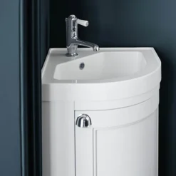 Burlington Freestanding Corner Vanity Unit - Matt White - 430mm Wide -Modern Bathroom Shop fc7ofc7bb d1