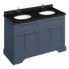Burlington 130 4-Door Vanity Unit & Minerva Black Granite Worktop With Double Basin - Blue -Modern Bathroom Shop fc9bbb12 l