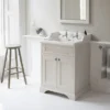 Burlington 65 2-Door Vanity Unit & Classic Basin - Matt White -Modern Bathroom Shop ff8ob151th d2